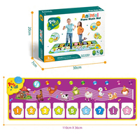 110*36cm Animal Multifunction Instrument Keyboard Piano Game Mat Giant Floor Piano Dance Mats Toys for 3-12 Year Old Girls
