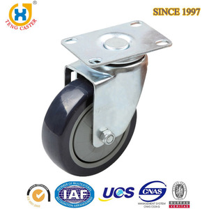5 inch Erweiterung Adapter Schraube Seite Bremse Kunststoff <span class=keywords><strong>Caster</strong></span> TPR Rad mit Kugellager - Product Image 6