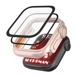 Cobertura completa parachoques PC duro impermeable CaseTempered vidrio pantalla Protector reloj cubierta para <span class=keywords><strong>Apple</strong></span> <span class=keywords><strong>Watch</strong></span> 8 7 6 <span class=keywords><strong>SE</strong></span> 44mm 45mm 42mm - Product Image 3