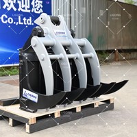 Grappin hydraulique multi-dents pour excavatrice, pour la défrichement des terres, la manipulation de la roche, de la pierre, du bois et des bûches, haute efficacité, durable