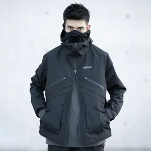 CTTC hot selling unisex branded polyester fabric zipper up coats techwear waterproof urban style men outdoor jackets