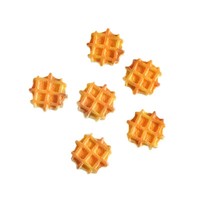 Paquete de 100 Piezas de Galletas de Resina de 25 mm con Diseño de Waffle, Miniatura para Casa de Muñecas, Adornos de Comida, Dulces, Galletas de Chocolate