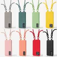 Coques pour iPhone 13 14 15 16 17 Pro Max avec logo personnalisé, sangle détachable, cordon tour de cou et bandoulière, et revêtement TPU huilé amélioré