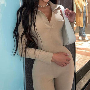 F230284 Tuta Intera Personalizzata Autunno Inverno 2026 con Cerniera, <span class=keywords><strong>Maniche</strong></span> <span class=keywords><strong>Lunghe</strong></span> e Gamba Larga per <span class=keywords><strong>Donna</strong></span> - Product Image 3