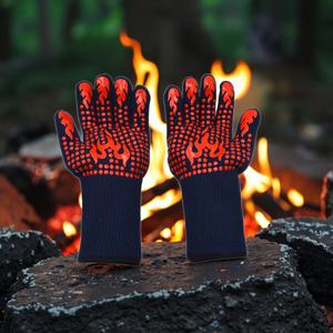 Gants de sécurité extra longs pour l'extérieur, résistants à la chaleur, en silicone, pour la cuisine et le barbecue - Product Image 1