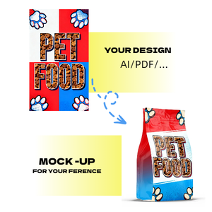 Sachet d'emballage alimentaire pour animaux de compagnie imprimé sur mesure, à huit soudures latérales, refermable, avec fenêtre, pour croquettes pour chats et chiens, pochette en plastique pour friandises pour animaux - Product Image 4