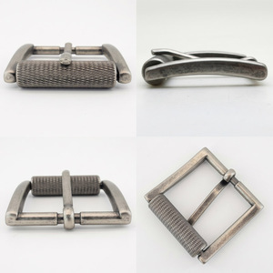 Fibbia a Rullo Zigrinata da 35mm in Lega <span class=keywords><strong>di</strong></span> Zinco con Finitura Argento Anticato per Accessori Cinturini in Pelle da Uomo Personalizzati - Product Image 3
