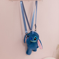 Sac à dos en peluche doux et écologique de 8 pouces, motif Stitch, mignon et amusant, unisexe, personnalisable, sac bandoulière, cadeau d'anniversaire, vente en gros, célèbre