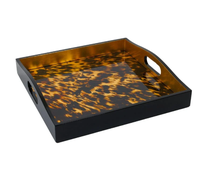 Plateau en acrylique à motif écaille de tortue artificielle, décoration moderne, plateau de service en acrylique pour table basse, restaurant