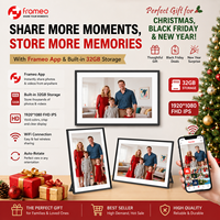 Cadres photo numériques WiFi 15,6 pouces FRAMEO à rotation automatique, à fixer au mur, partagent des moments instantanément depuis n'importe où, 32 Go – Vente Flash