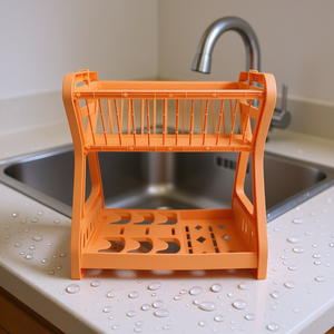 Escurridor de plástico Myrva de 2 niveles, rectangular, sin bandeja, para baño, práctico limpiador de desagües - Product Image 2