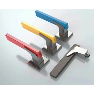 Ensemble de poignées de porte en aluminium de style européen moderne, finition nickel satiné, quincaillerie pour porte intérieure, idéal pour appartement - Product Image 4