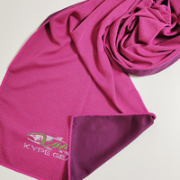 Serviette de sport rafraîchissante pour l'été, en microfibre haute densité, tissu à refroidissement rapide, couleur unie, imprimée