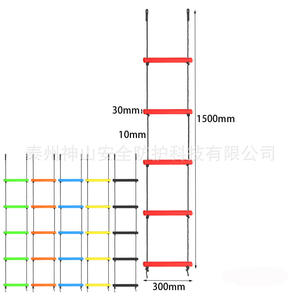 Escalera de escalada para niños, 1,5 m, poliéster, plástico, equipo de entrenamiento sensorial para interiores y exteriores, uso en parques infantiles - Product Image 2