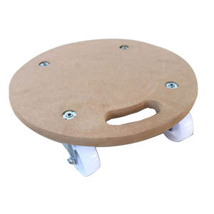 Transportador de muebles de madera, carrito móvil redondo de cuatro ruedas - Product Image 4