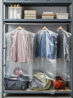 Sacs à vêtements en plastique transparent personnalisés avec logo, pour vêtements longs, en polyéthylène, pour l'emballage des vêtements