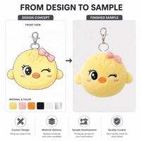 Porte-clés en peluche personnalisé de qualité supérieure, créez votre propre design, animal en peluche, canard, fabricant professionnel de jouets en peluche