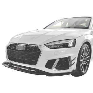 Splitter Anteriore in <span class=keywords><strong>4</strong></span> Pezzi Nero con Trama in Fibra di Carbonio per <span class=keywords><strong>Audi</strong></span> A5 B9.5 S5 S-Line 2021-2024 Labbro Anteriore - Product Image 2