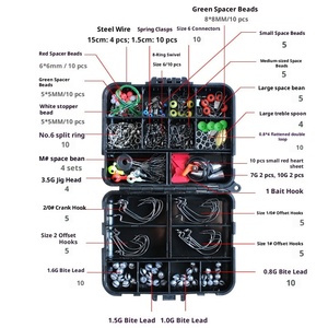 Ensemble d'accessoires de pêche : Émerillons, Stoppeurs, Hameçons, Leurres, Boîte de rangement en plastique, Matériel de pêche à la carpe, Durable, Extérieur - Product Image 3