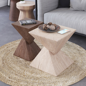 Stile scandinavo in <span class=keywords><strong>legno</strong></span> massello molo tavolo da caffè panca albero domestico disegno con ornamenti per la colazione e intaglio della radice - Product Image 3