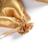 Bolsas Grandes de Satén de Seda con Logo Personalizado y Borla para Extensiones de Pelo y Joyería