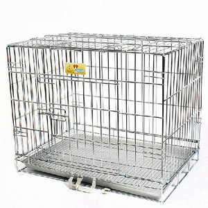 Cage pliable pour animaux de compagnie Lejia, en fil d'acier rectangulaire argenté, pour chiens, chats et lapins de petite à moyenne taille - Product Image 5