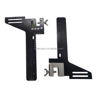 Outil de mesure d'alignement de rail d'ascenseur moderne pour usage résidentiel, règle en alliage d'aluminium noir avec 6 billes magnétiques