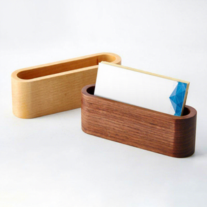 Tarjetero de madera hecho a mano, exquisito accesorio de escritorio para oficina, regalo promocional novedoso, moderno estuche para tarjetas de presentación. - Product Image 5