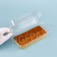 Boîte à hamburger carrée en plastique transparent jetable de 32 oz avec couvercle à charnière, boîte à pâtisserie transparente en RPET PET, conteneur alimentaire à emporter