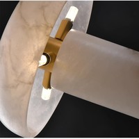 Nouvelle lampe de table en marbre style crème, alimentée par USB, design élégant et minimaliste en forme de champignon pour hôtels, salons et chevets