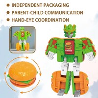 Juguete Educativo de Plástico ABS Transfronterizo, Hamburguesa Transformable en Robot para Niños