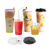 Gobelets en plastique jetables PP, bols à açaï, contenants transparents pour salades de fruits, contenants en plastique pour desserts, seau à yaourt, gobelet à pudding