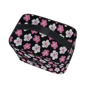 Portable Beauty Zipper Makeup Organizer Custom Print Hau Flower Waterproof Toiletry <b>Train</b> Travel Case Cosmetic Bag for Women - Product Image 3
