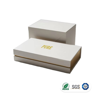 Caja de Regalo Magnética Personalizada, Caja Rígida de Cartón con Tapa Abatible, Impresión de Logotipo en Lámina Dorada, Caja de Embalaje de Lujo Blanca para Cosméticos y Joyería - Product Image 1