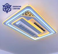 Ventilateur de plafond LED moderne à moteur DC dimmable pour appartement, salle à manger, avec télécommande et lampe en acrylique, compatible application