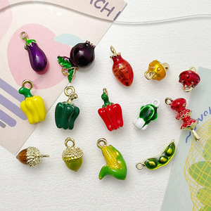 Breloques DIY pour boucles d'oreilles, colliers et chaînes de téléphone portable, pendentifs faits main en alliage en forme de fruits et légumes simulés, pendentifs de mode pour colliers - Product Image 4