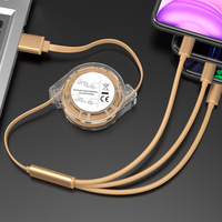 Cable de Carga Retráctil 3 en 1, Mini Cable de Carga Rápida Portátil para Teléfono Celular Android, Micro USB Tipo C, para Samsung