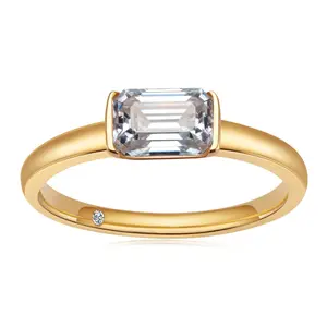 Fornitore gioielli Design donna 10K 14K 18K anello di fidanzamento matrimonio Moissanite