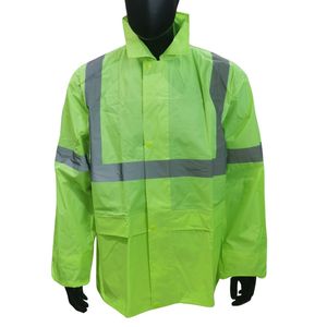 OEM High Visibility Reflective Security Raincoat <strong>Trousers</strong> Manufacturer Hi Vis Safety <strong>Motorcycle</strong> Hooded Waterproof Rainsuit - Product Image 1