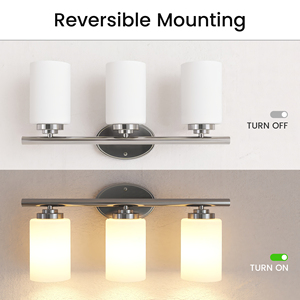 Accesorios <span class=keywords><strong>de</strong></span> iluminación <span class=keywords><strong>de</strong></span> tocador <span class=keywords><strong>de</strong></span> <span class=keywords><strong>baño</strong></span> <span class=keywords><strong>de</strong></span> 3 luces <span class=keywords><strong>de</strong></span> níquel cepillado contemporáneo sobre candelabro <span class=keywords><strong>de</strong></span> pared <span class=keywords><strong>de</strong></span> espejo con pantallas <span class=keywords><strong>de</strong></span> vidrio esmerilado - Product Image 2