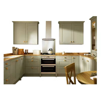 Armoire moderne de haute qualité, personnalisée, résistante à l'humidité, laquée vert clair, design élégant, meubles de cuisine faciles à assembler