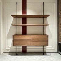 Armoire à vin de luxe avec éclairage LED, étagères en verre, meuble de bar en bois, mobilier d'intérieur