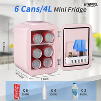 Mini-réfrigérateur électrique 4L - Portable pour hôtel, usage domestique, dortoir, voyage, voiture - Sans givre, fonctionnement silencieux, économe en énergie