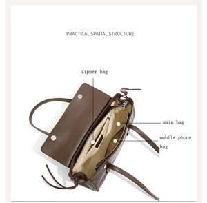 กระเป๋าหนังสีแทนผักกระเป๋าใต้วงแขนหมอนกระเป๋าสะพายไหล่กระเป๋ามือถือสำหรับผู้หญิงกระเป๋าอเนกประสงค์ทันสมัย - Product Image 4