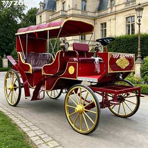 Calèche royale victorienne vintage de luxe électrique et à chevaux à 4 roues pour parcs équestres et attractions touristiques - Product Image 1