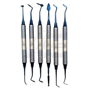 Kit de Instrumentos Profesionales para Rellenos Dentales de Composite, Acabado Altamente Pulido, ANTIADHERENTE, 6 Piezas, Color AZUL, en Caja - Product Image 1