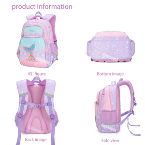 Sac à dos scolaire pour filles Cusangel de haute qualité 3 <span class=keywords><strong>en</strong></span> 1, queue de sirène, polyester, imperméable, avec sac à lunch et trousse à crayons - Product Image 2