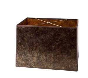 Vintage Distressed Dark Brown Rectangular <b>Drum</b> Lampshade Metal Cross Frame Retro Lamp <b>Shade</b> For Hotel Commercial <b>Lighting</b> Decor - Product Image 1