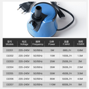 Aquarium Water Pump Submersible Pump 5W 680LH Low Water Level Bottom Suction Ultra Quiet For Fish Tank Circulation - Product Image 1