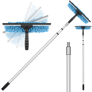 12ft Kính thiên văn cửa sổ làm sạch Kit kích thước lớn Chenille cửa sổ bàn chải cho kính liền mạch làm sạch cửa sổ làm sạch giống cây chổi - Product Image 1